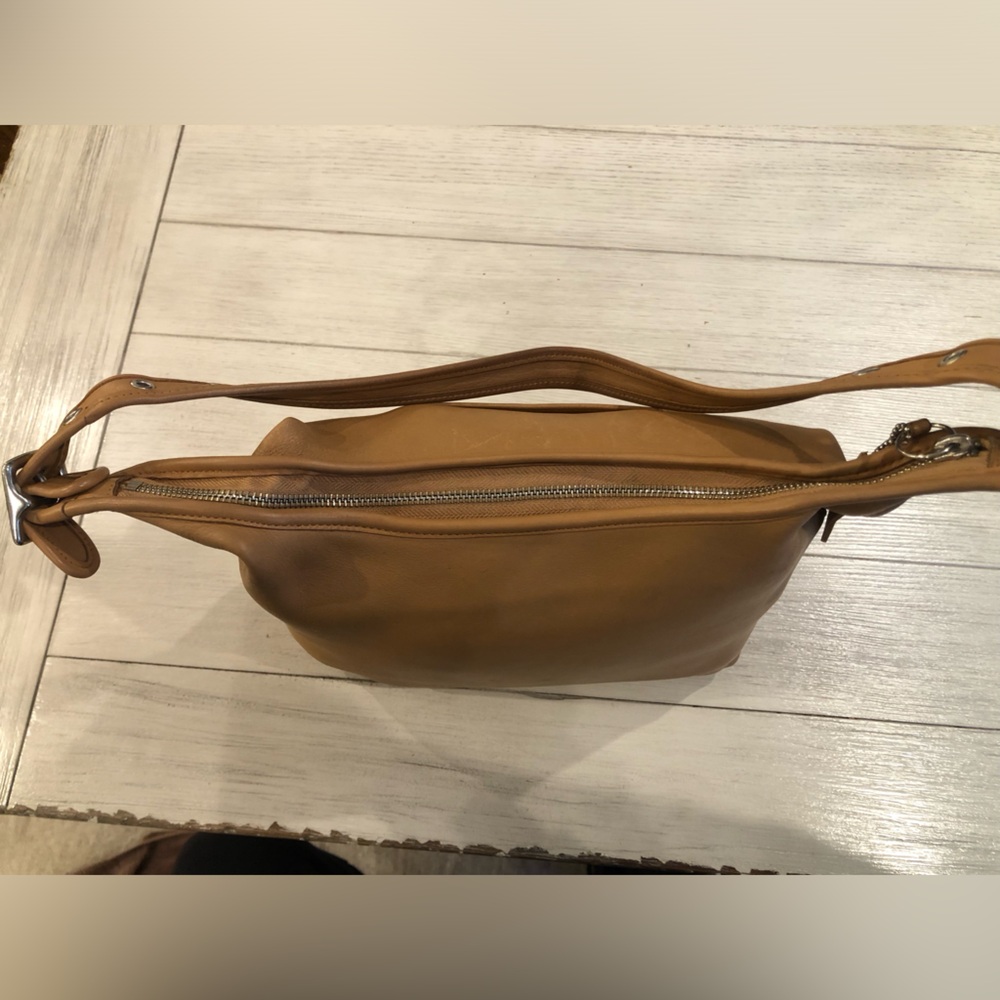 Vintage Coach Legacy Hobo Zip Shoulder Bag Camel Color Leather Nickel w/Hangtag - Picture 9 of 15
